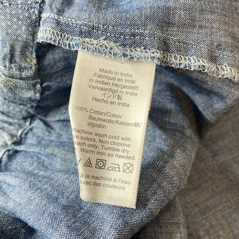 J Crew Mercantile Printed Chambray Faux Wrap Mini Skirt Size XL - Picture 9 of 11